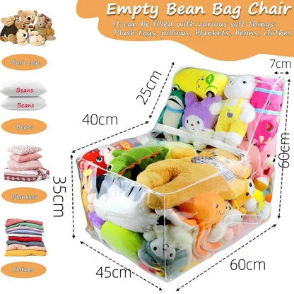 Toy Storage Stool Thickened PVC Transparent Seat Kids 2-In-1 Organizer Chair Playroom Fall 2025 Water-Resistant Simple Clean