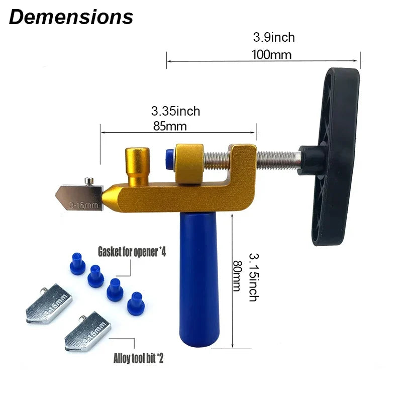 Ceramic Cutter Tile Breaker Knife - Hand-Held Diamond Roller Device with Nozzles
