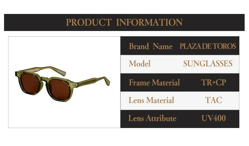 TR90 Sunglasses Frame Retro Rivets Style Unisex Polarized UV400 Summer 2026 Gift Idea