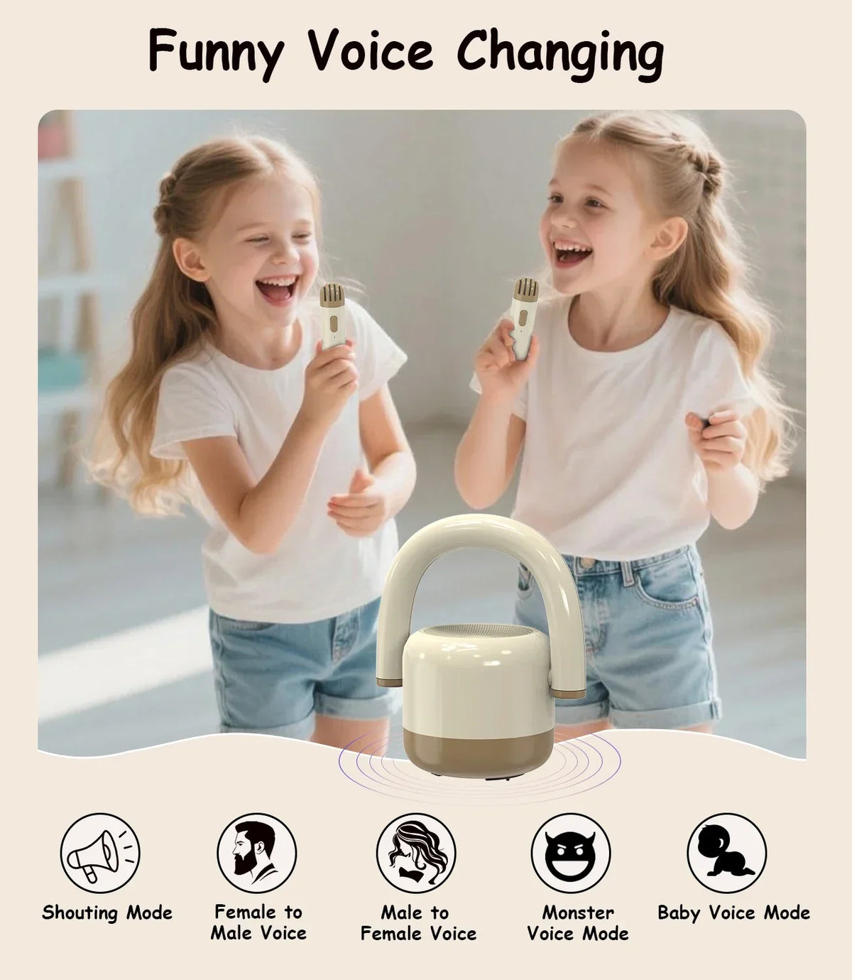 Karaoke Machine Mini Bluetooth Speaker With 2 Cordless Microphones, Holiday Gift 2025 Family Party Fun