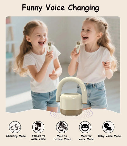 Karaoke Machine Mini Bluetooth Speaker With 2 Cordless Microphones, Holiday Gift 2025 Family Party Fun