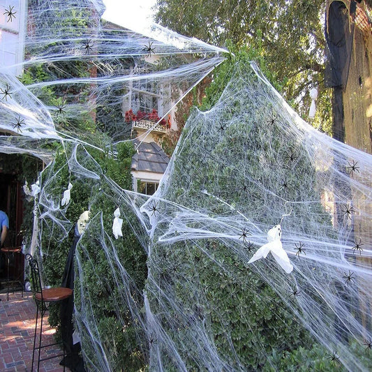 Spider Halloween Web with Spiders - Haunted House Outdoor/Indoor Decor