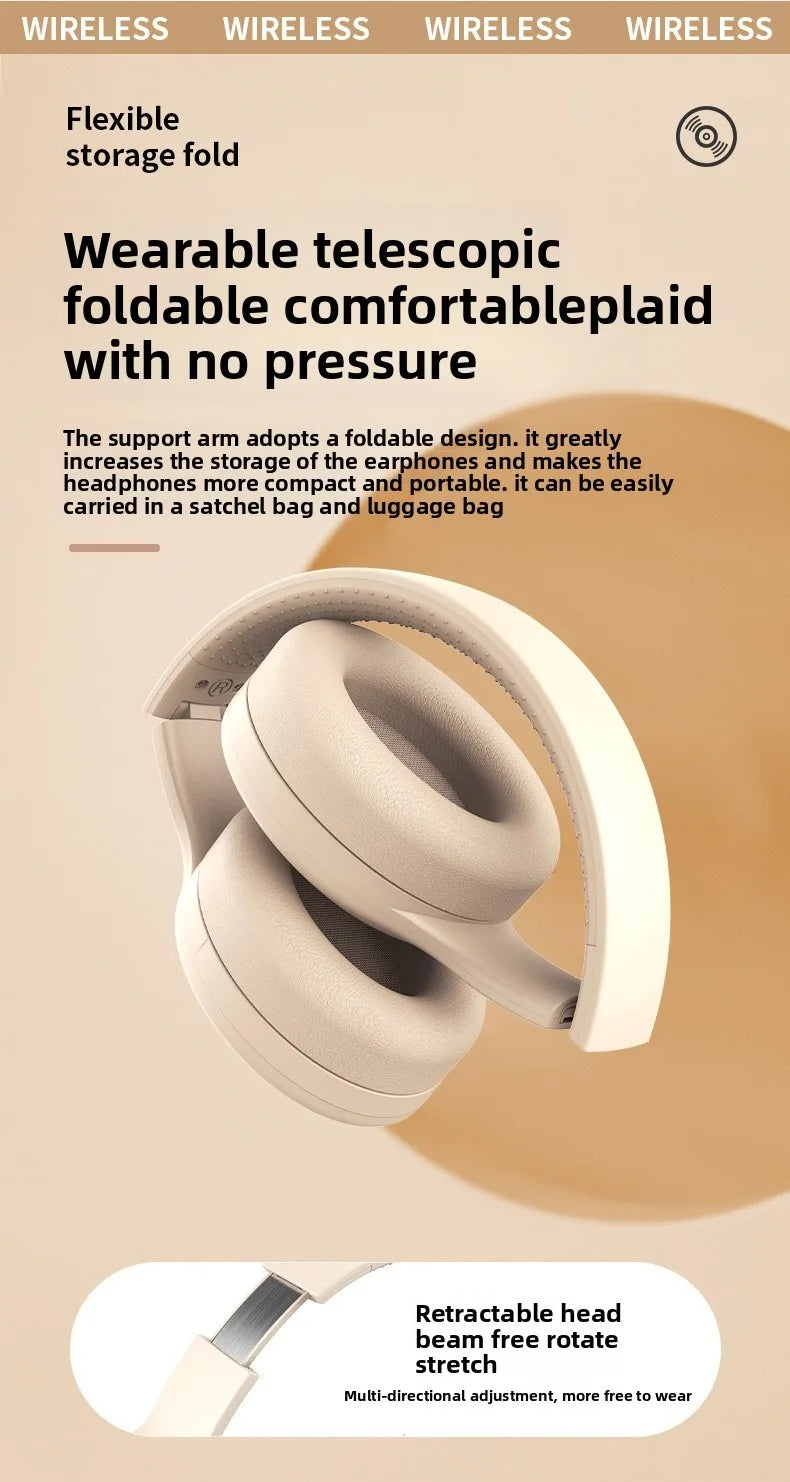 Cordless Bluetooth Headphones Over Ear Noise Cancelling