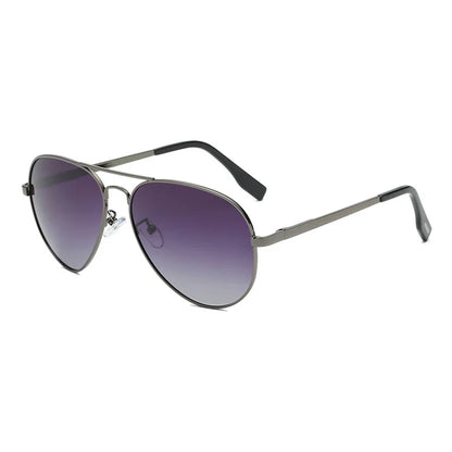 Timeless Big Pilot Sunglasses for Men - Deluxe Metal Black Aviation Shades UV400