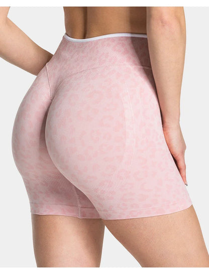 women's Stretchy seamless yoga shorts - high-waist hip-lifting, nylon blend, for gym and running