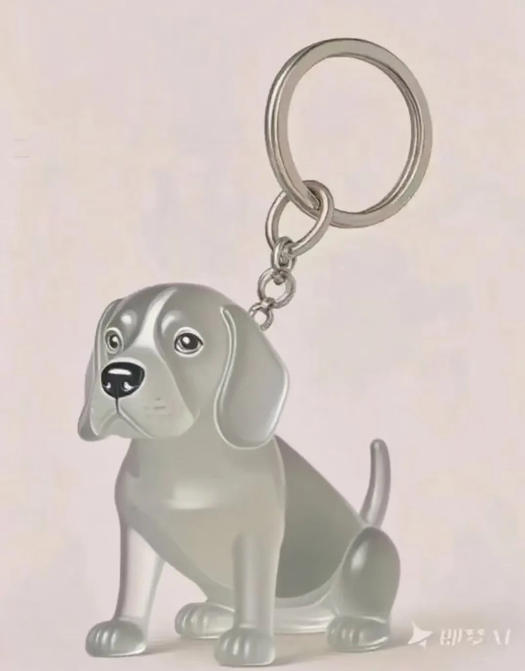 Hair Dog Keepsake Keychain Pendant Clear Resin Charm