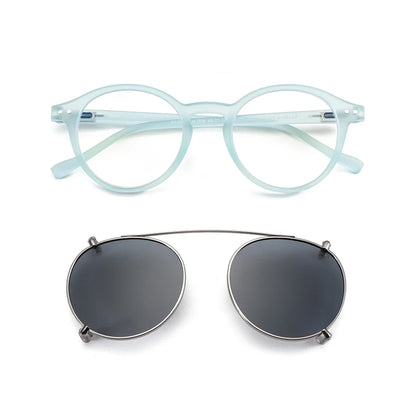 Clip2026 Edition On Sunglasses Retro Round Frames Anti Blue Light Polarizing Clip Ons Summer