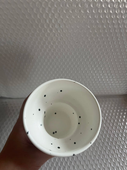Bowl Ceramic 4 Inch Speckled White Retro Microwave Safe
