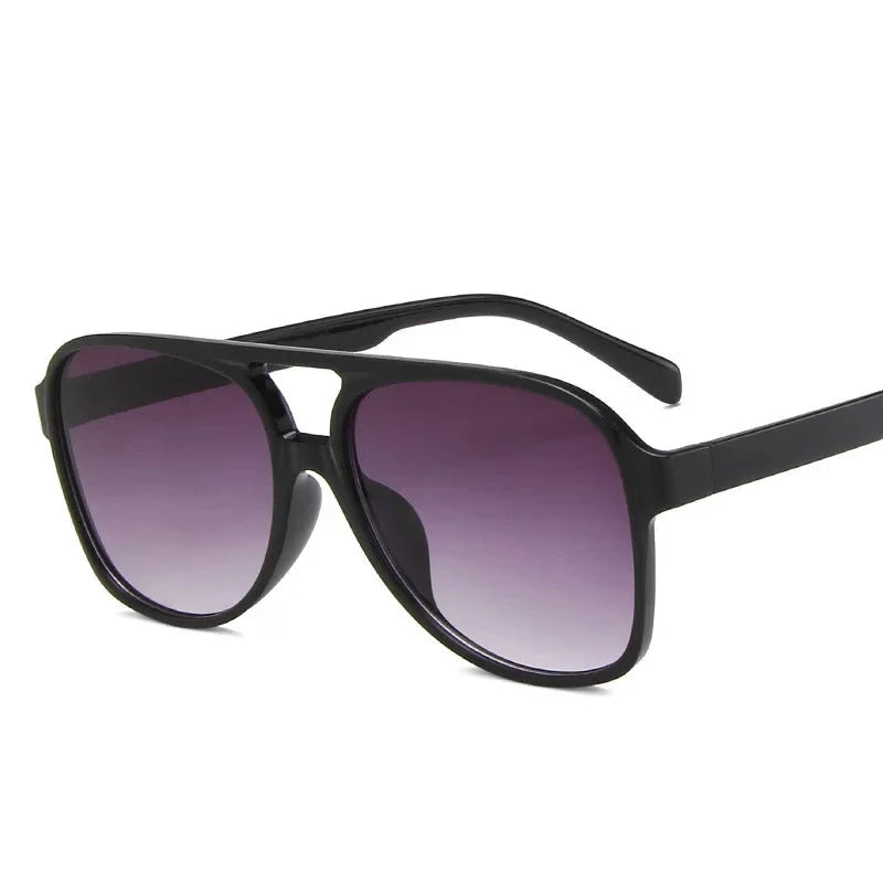 Oversized Vintage Sunglasses Women Retro Big Frame Square Glasses with Pouch Black Yellow