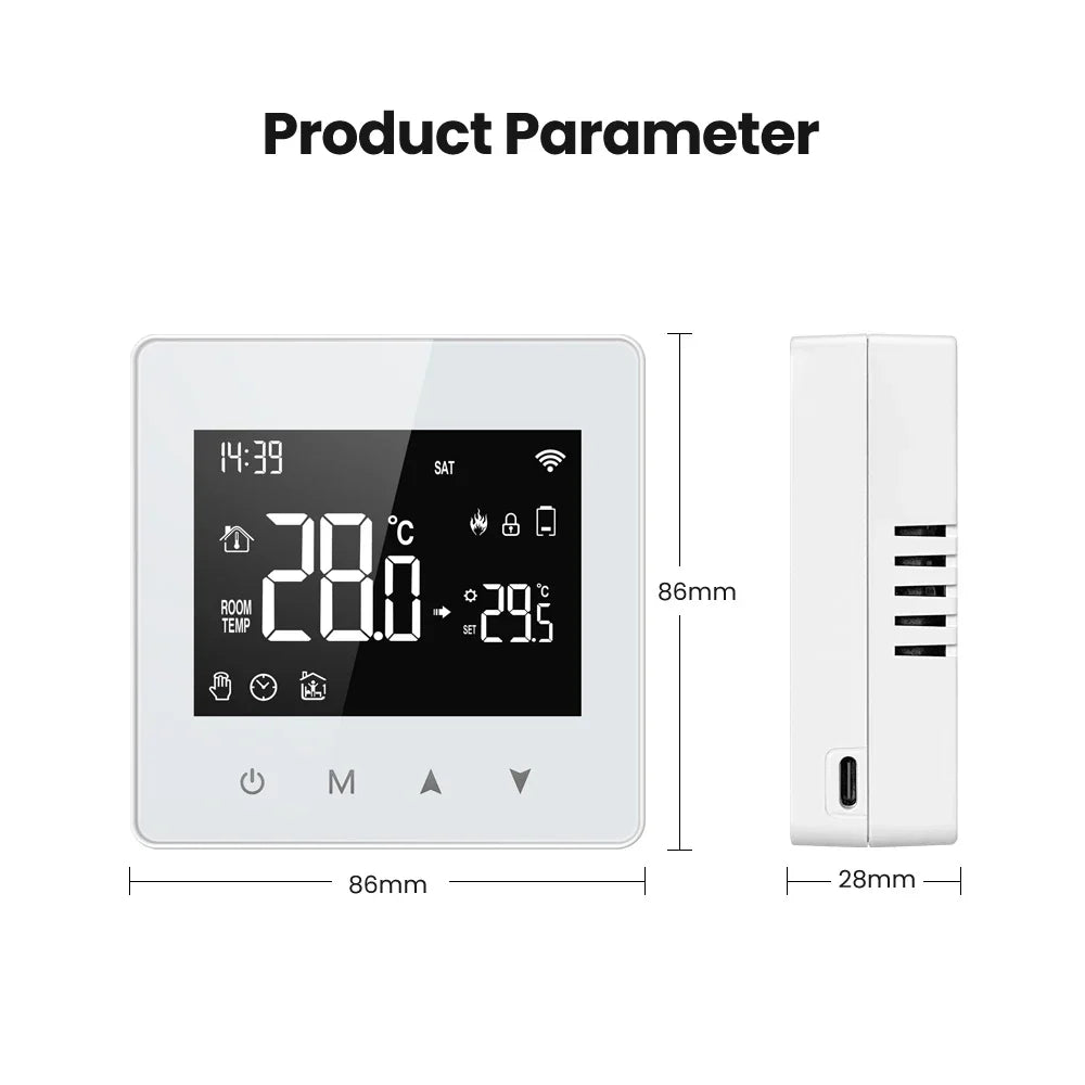 Smart Thermostat Fall 2025 - WiFi ZigBee Boiler Controller, Battery Powered, Alexa Google Household Compatible, Low Power