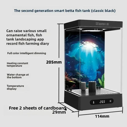 Tank Betta 2L Smart Self Circulating Desktop Aquarium Mini With Heater And LED Fall 2025 Desk Decor Low Maintenance