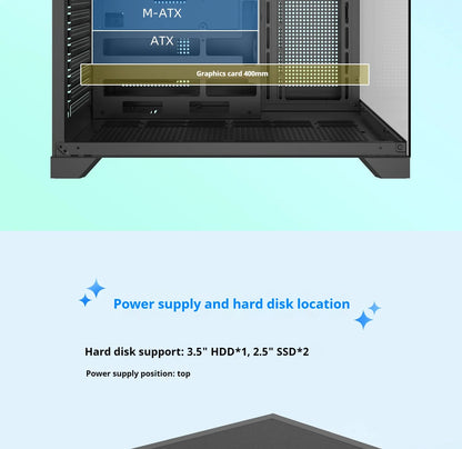 PC Gaming Case Dreamland Pro ATX Dual Glass 360mm Chassis
