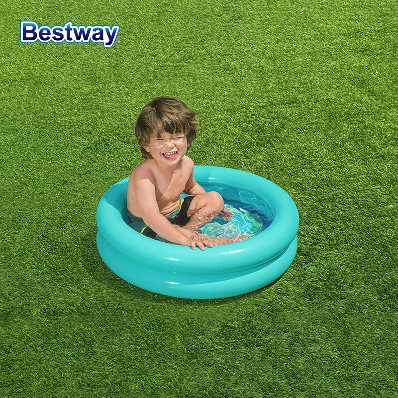 Inflatable Backyard Swimming Pool for Kids, 8ft Travel-Friendly Summer Play Pool with Sturdy PVC and Bright Colors