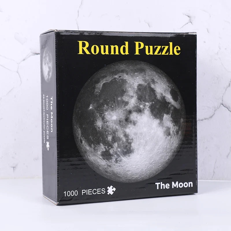 1000 Puzzle Piece Round Moon Puzzle Space Themed Challenge Educational Gift For Space Lovers Family Fun