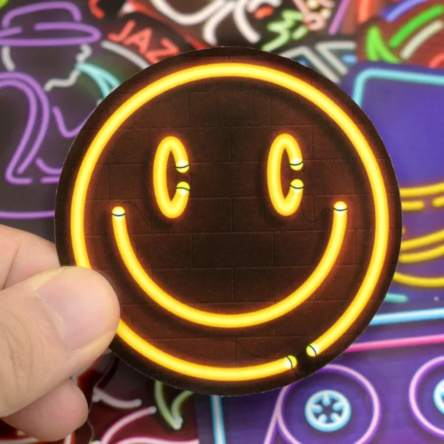 Neon Stickers 50 PCS Water-Resistant PVC Pack Cute Anime Decal Kit Back To School Fall 2025 Kids Personalize Gifts