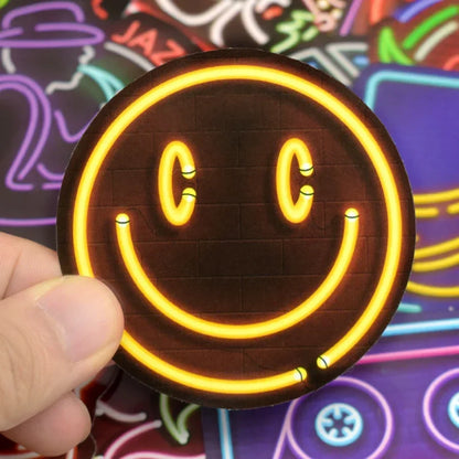 Neon Stickers 50 PCS Water-Resistant PVC Pack Cute Anime Decal Kit Back To School Fall 2025 Kids Personalize Gifts