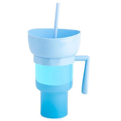 Snack2025 Edition Cup 2 In 1 Snack Bowl Tumbler Splash Proof Leakproof Popcorn Stadium Cup Movie Night Fall
