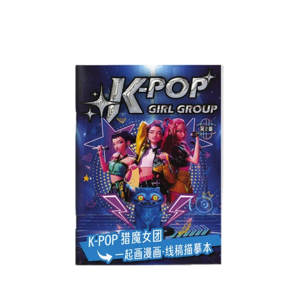 Book Coloring Kpop Demon Hunters Anime Sketches Rumi Mira Zoey Cute Line Drawings Back to School 2025 Gift