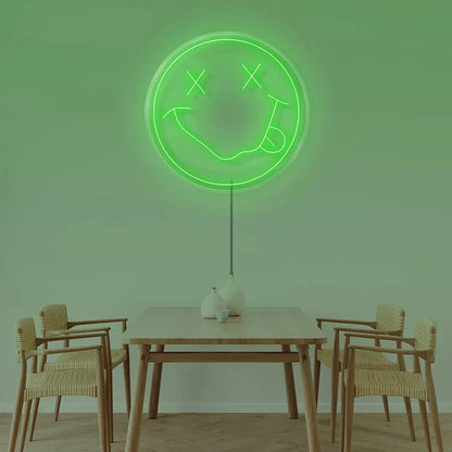 Neon LED Sign 35cm USB Powered Smile Face Wall Hanging Night Light Bedroom Decor Fall 2025 Gift