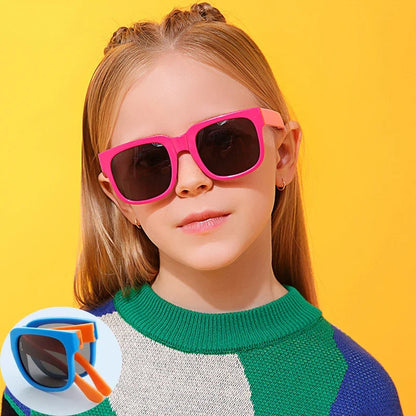 Sunglasses Kids Foldable Square Frame UV400 Protection for Outdoor Play Summer 2026 Gift Idea