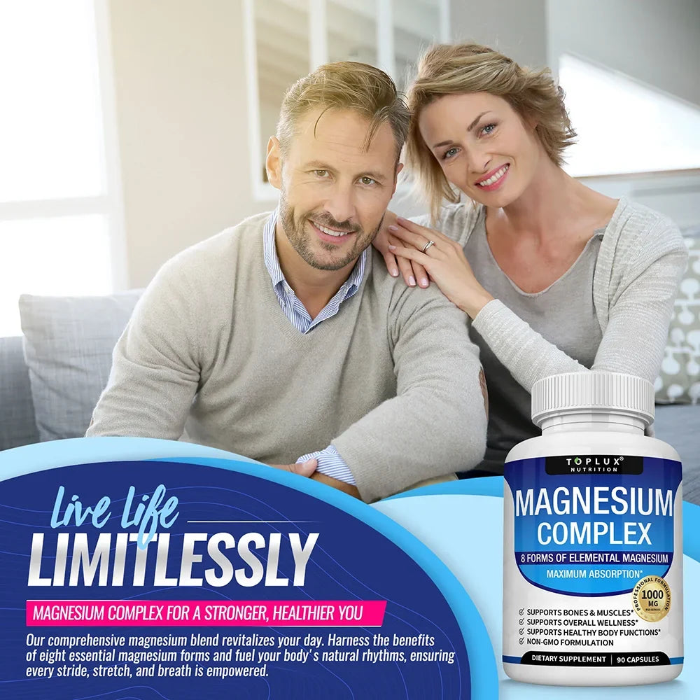Complex Magnesium 1000mg Supplement - Fall 2026 Wellness Trend - Sleep Support And Muscle Relaxation