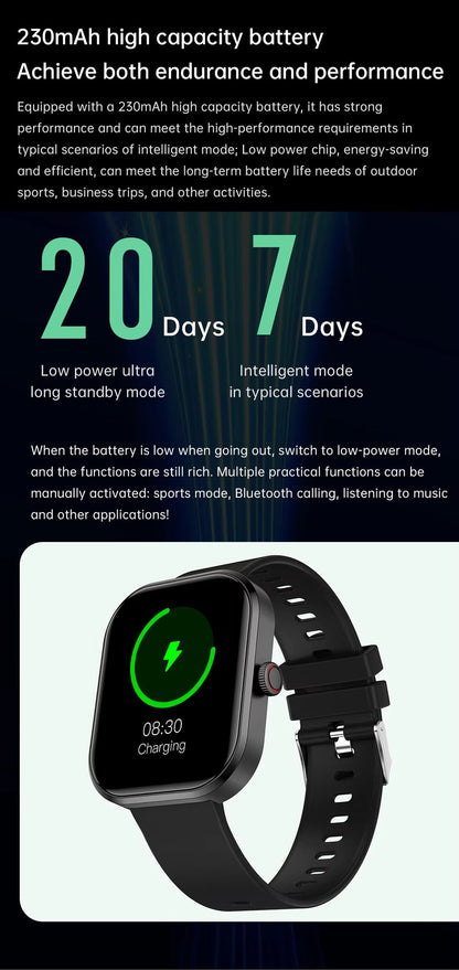 Health 2025 Smartwatch BP+ECG+HRV+BG Monitor with SpO2, Heart Rate, Sleep & Fitness Tracking