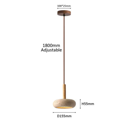 LED Japandi Pendant Lamp Yellow Stone Wabi Sabi Ambient Design
