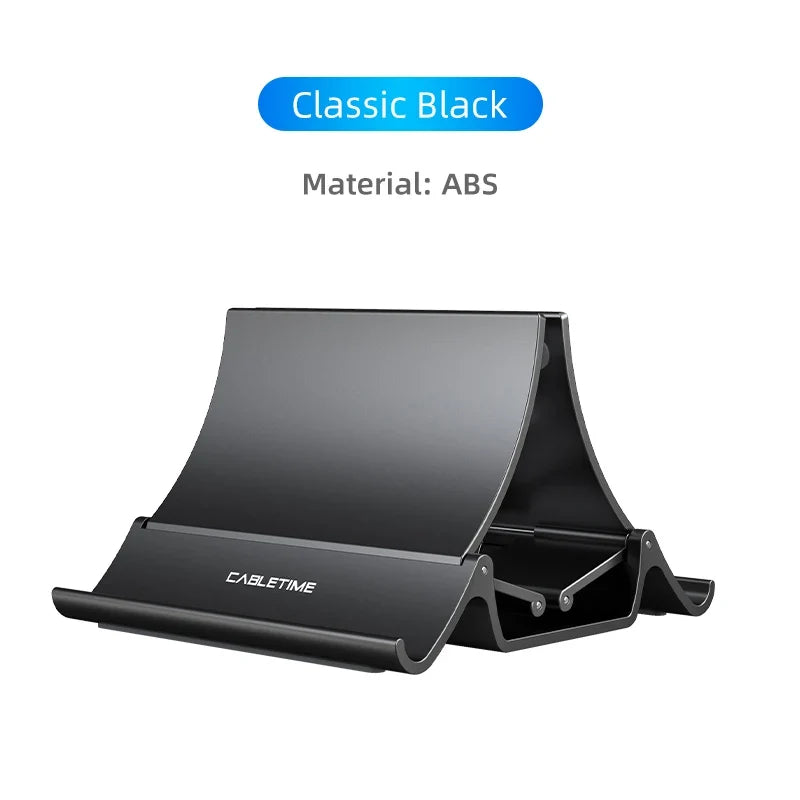 Laptop Vertical Stand with Silicone Grip - Dual Device Holder for MacBook & Tablet, Heat Dissipation,