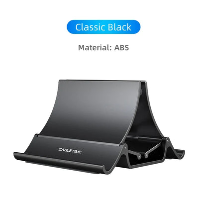 Laptop Vertical Stand with Silicone Grip - Dual Device Holder for MacBook & Tablet, Heat Dissipation,