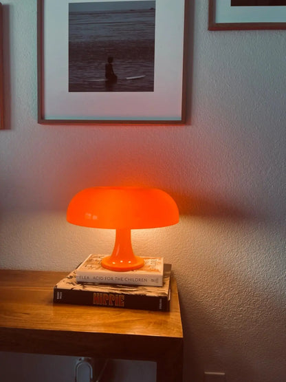 LED Japandi Mushroom Table Lamp Ivory Minimalist Bedside Lighting