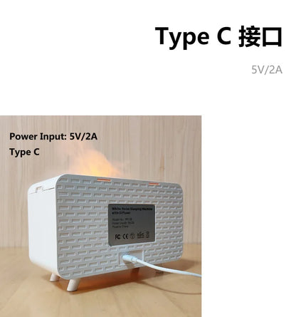 White Bluetooth Noise Speaker Humidifier Night Light