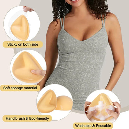 Push2026 Edition Up Bra Pads Reusable Double Sided Sticky Inserts Strapless Lift For Swimsuits Summer