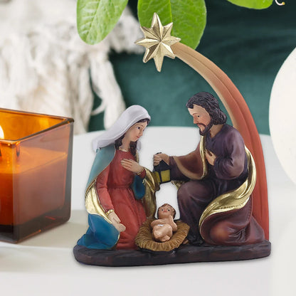 Scene Nativity Resin Figurine Holy Family Christmas Ornament For Desk Or Shelf Holiday Decor 2025 Gift