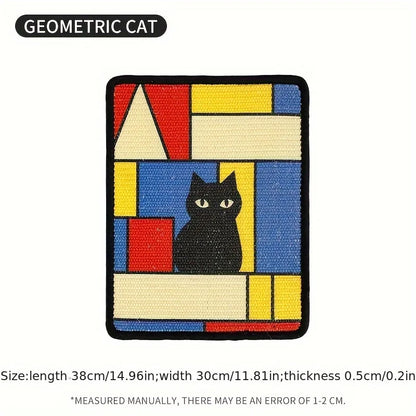 Cat Scratching Post Wall Mounted Mat Sturdy Plush Fabric With Stitched Edges Compact Space Living 2025 Protects Furniture