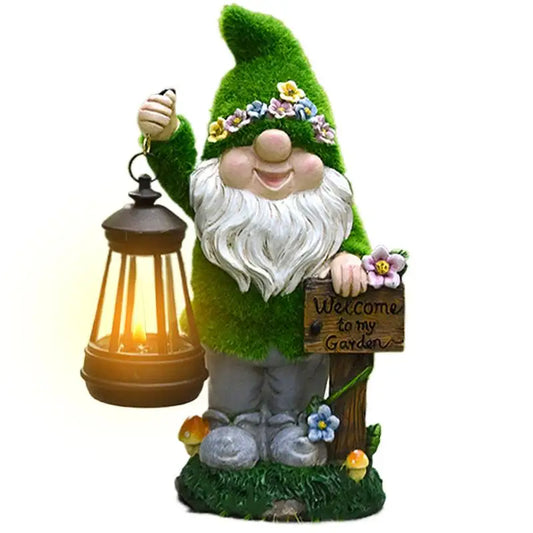 Garden Solar Gnomes With Lantern Outdoor Garden Statue Spring 2026 Trend Solar Powered Lighting