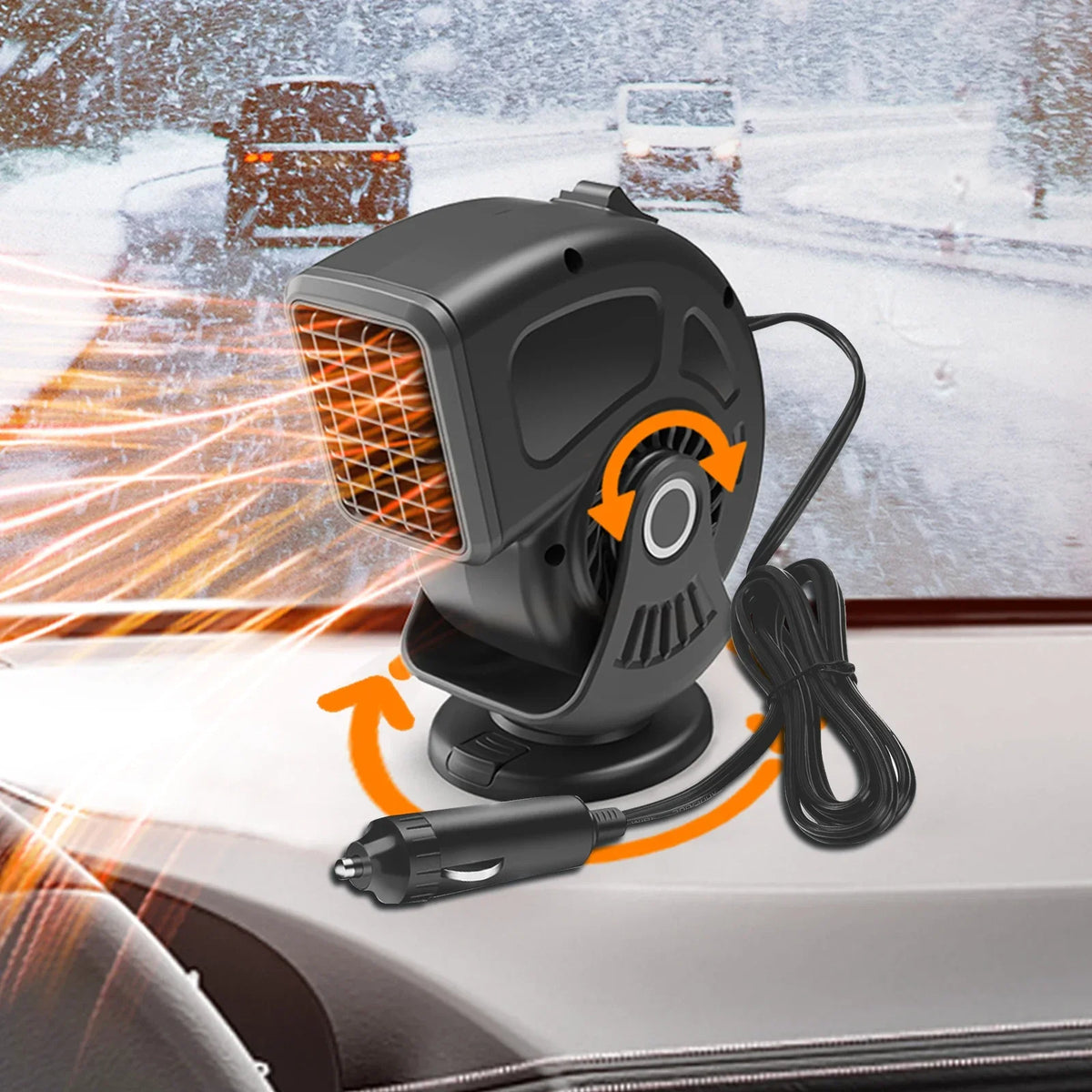 Heater Car Defogger 12V/24V 2-in-1 Heating And Cooling Plug In Windshield Defroster, Winter 2025 Ready