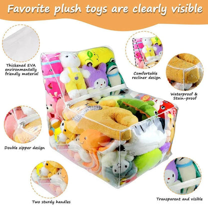 Toy Storage Stool Thickened PVC Transparent Seat Kids 2-In-1 Organizer Chair Playroom Fall 2025 Water-Resistant Simple Clean