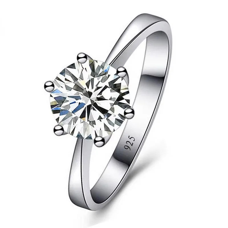Ring Engagement Sterling Silver Solitaire Ring Austrian Crystal Fall 2026 Timeless Sparkle Gift Idea