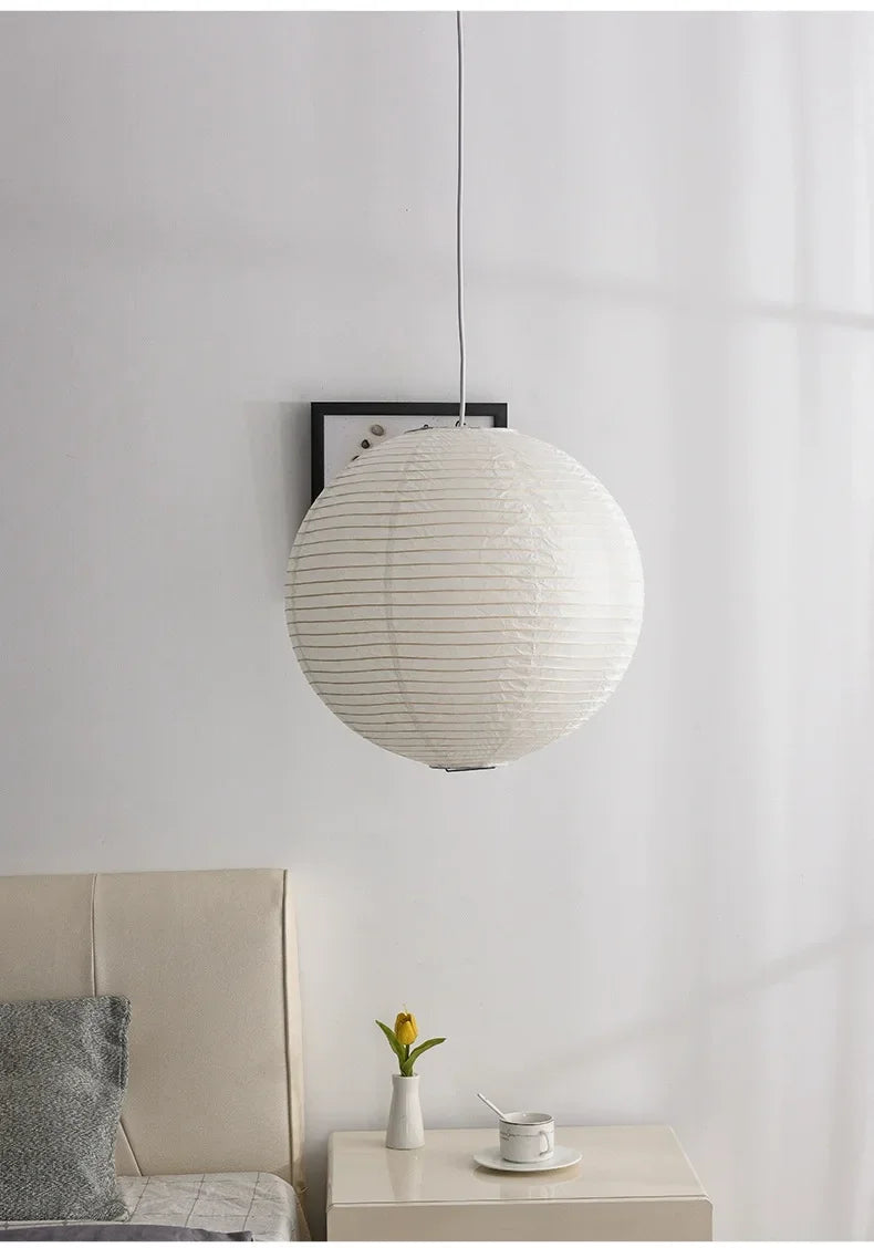 Wabi Japandi Sabi Round Pendant Light E27 LED Hanging Cozy Lamp