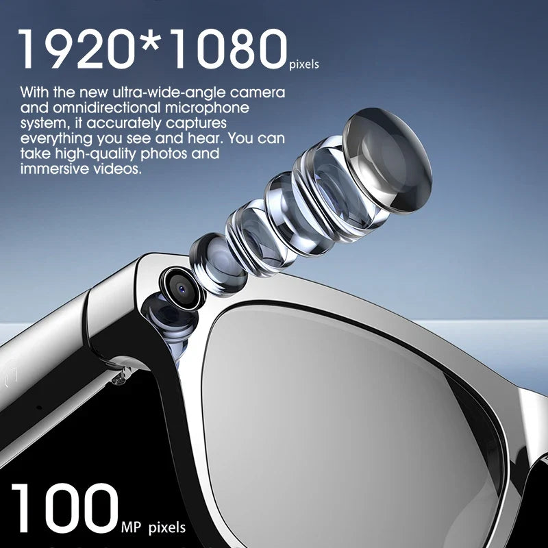 AI Smart Camera Glasses Bluetooth Call Voice Assistant