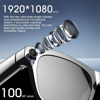 AI Smart Camera Glasses Bluetooth Call Voice Assistant