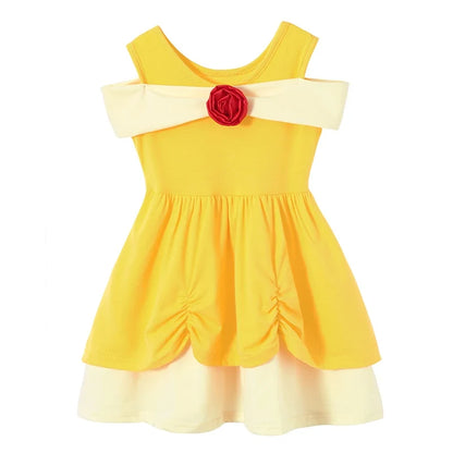 Light girls' dress - sleeveless a-line, polyester, elastane, casual summer wear