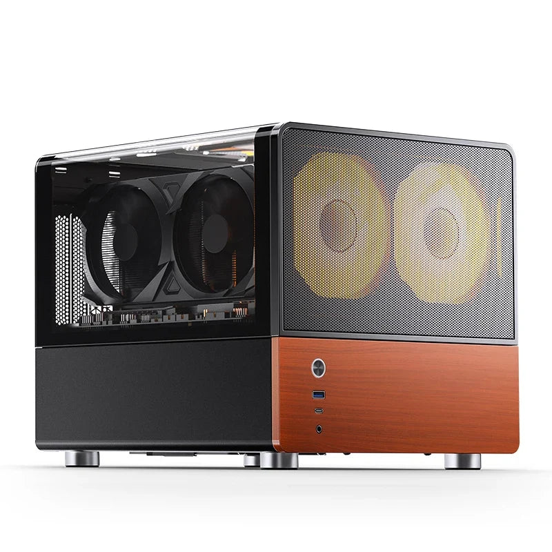 Mini ITX MicroATX PC Case Sea View Glass Travel-Friendly Gaming