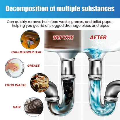 Drain Cleaner Powder 6 Pack Pipe Unclogger Hair Clog Remover Odor Eliminator Eco Friendly Fall 2026 Household Maintenance