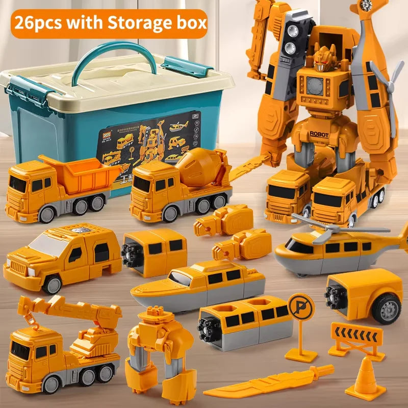Magnetic Building Blocks Kit - Transforming Robot Car Toy for Toddlers, STEM Learning Toy, Fall 2025 Gift Idea