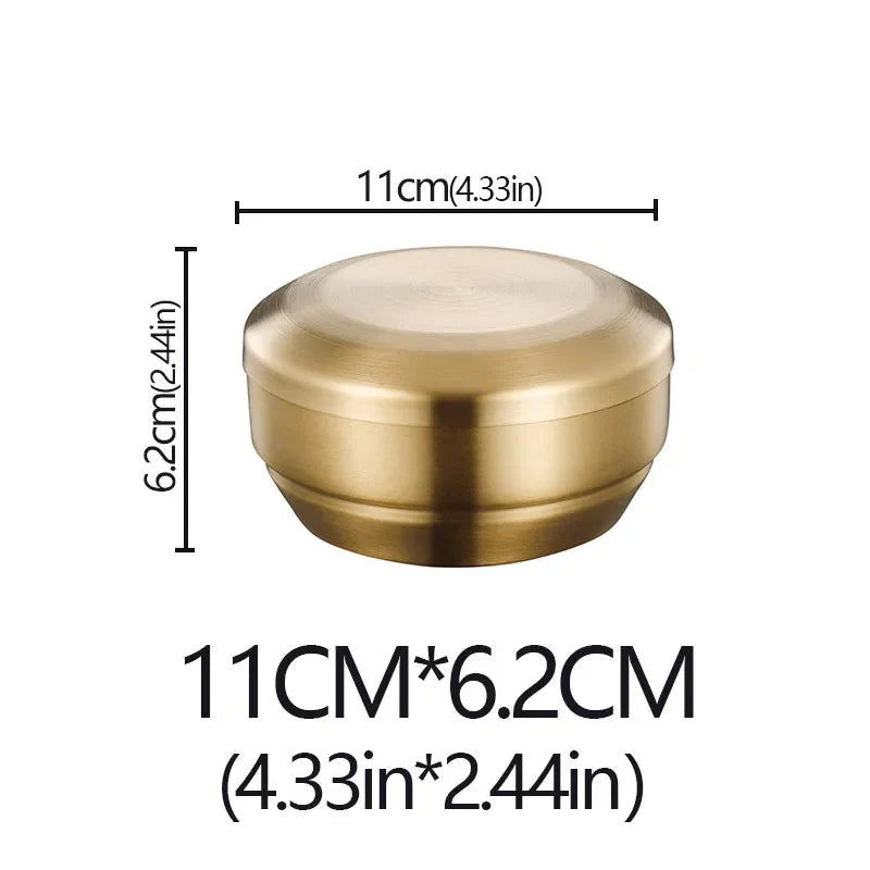 Steel Stainless Double Layer Rice Bowl With Lid Insulated