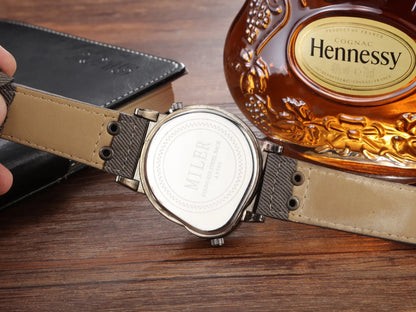 Sport Quartz Watch With Fabric Strap Irregular Alloy Case