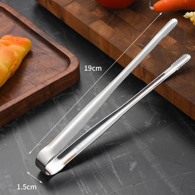 Kitchen & Outdoor 2026 – Stainless Steel BBQ Tongs Anti-Slip Heat Resistant Grill Food Clip