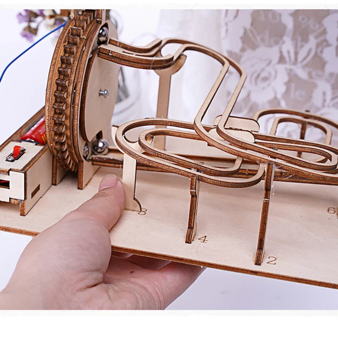 Run Marble Wooden 3D Mechanical Puzzle Kit Gear Driven Track STEM Toy Back To School 2025 Educational Gift