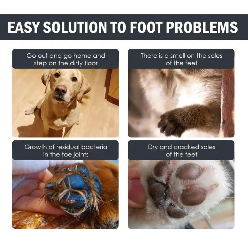 Rinse-Free Pet Foot Cleaner Foam with Silicone Brush - Gentle Paw Maintenance for Dogs & Cats